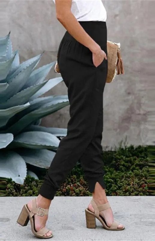 High Waist Band Women's Pants