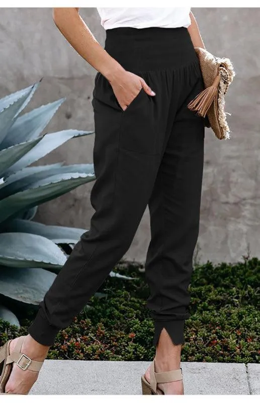 High Waist Band Women's Pants