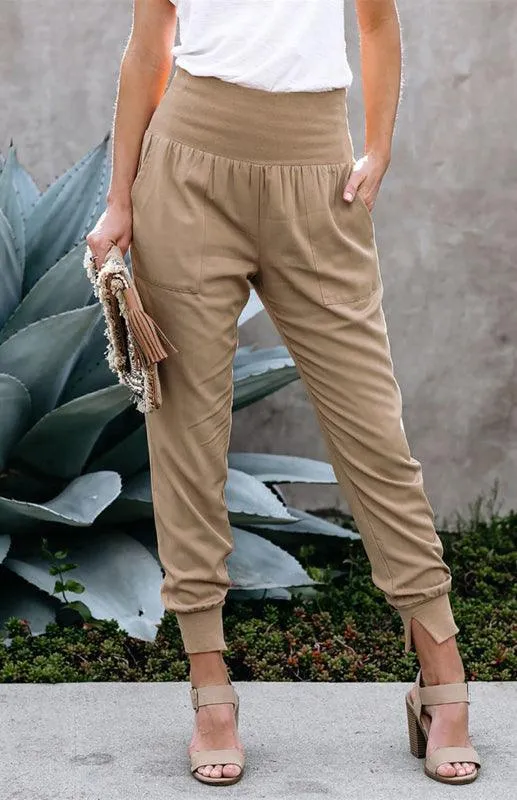 High Waist Band Women's Pants
