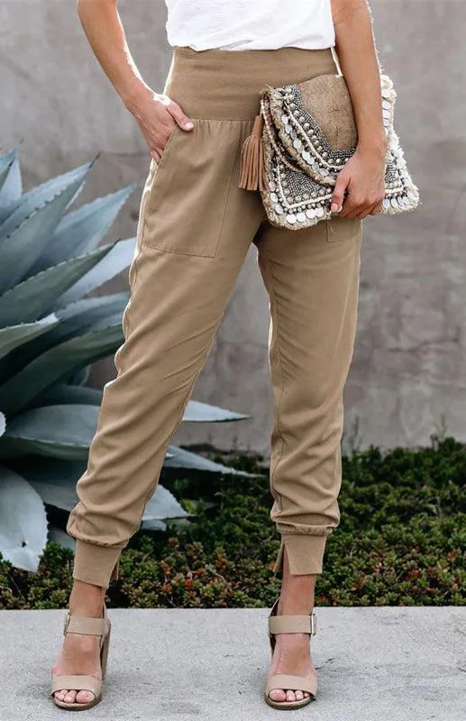High Waist Band Women's Pants