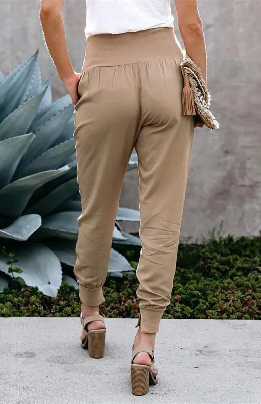 High Waist Band Women's Pants