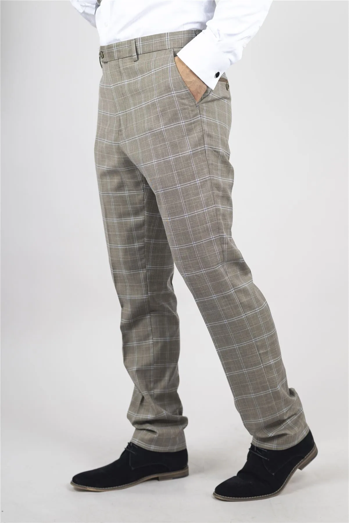 Hode Trousers Checked Casual Formal Pants