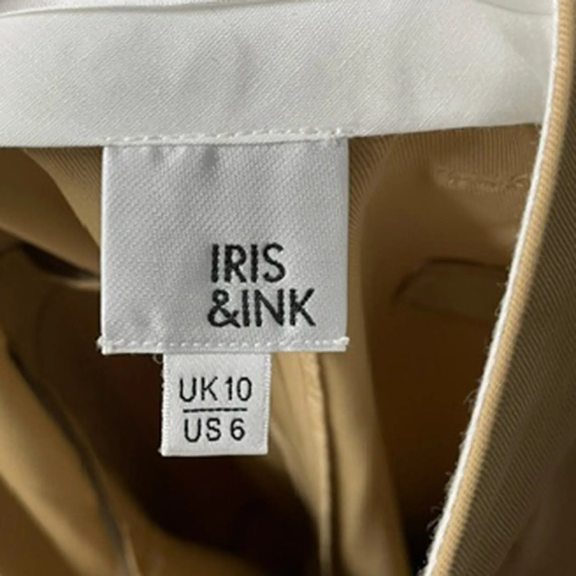 Iris & Ink Pleated Pants in Beige Cotton