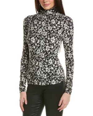 ISABEL MARANT PRINTED DRAPY LONG SLEEVE TOP