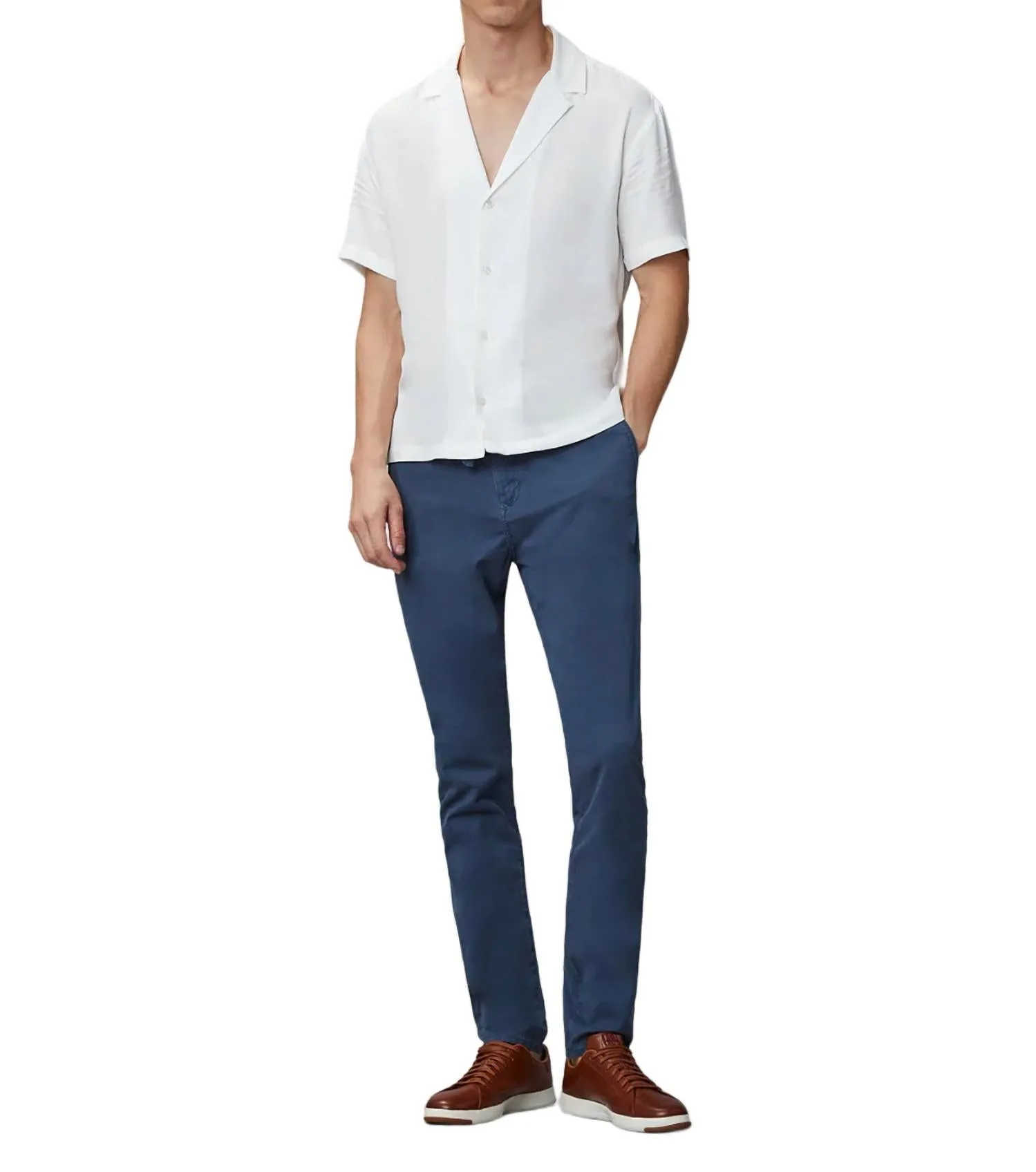 Jay Track Chino Pants In Stone Blue