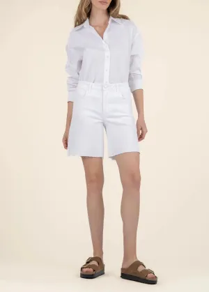 Kut From the Kloth Hailey High Rise Long Bermuda Basic Raw Hem Shorts