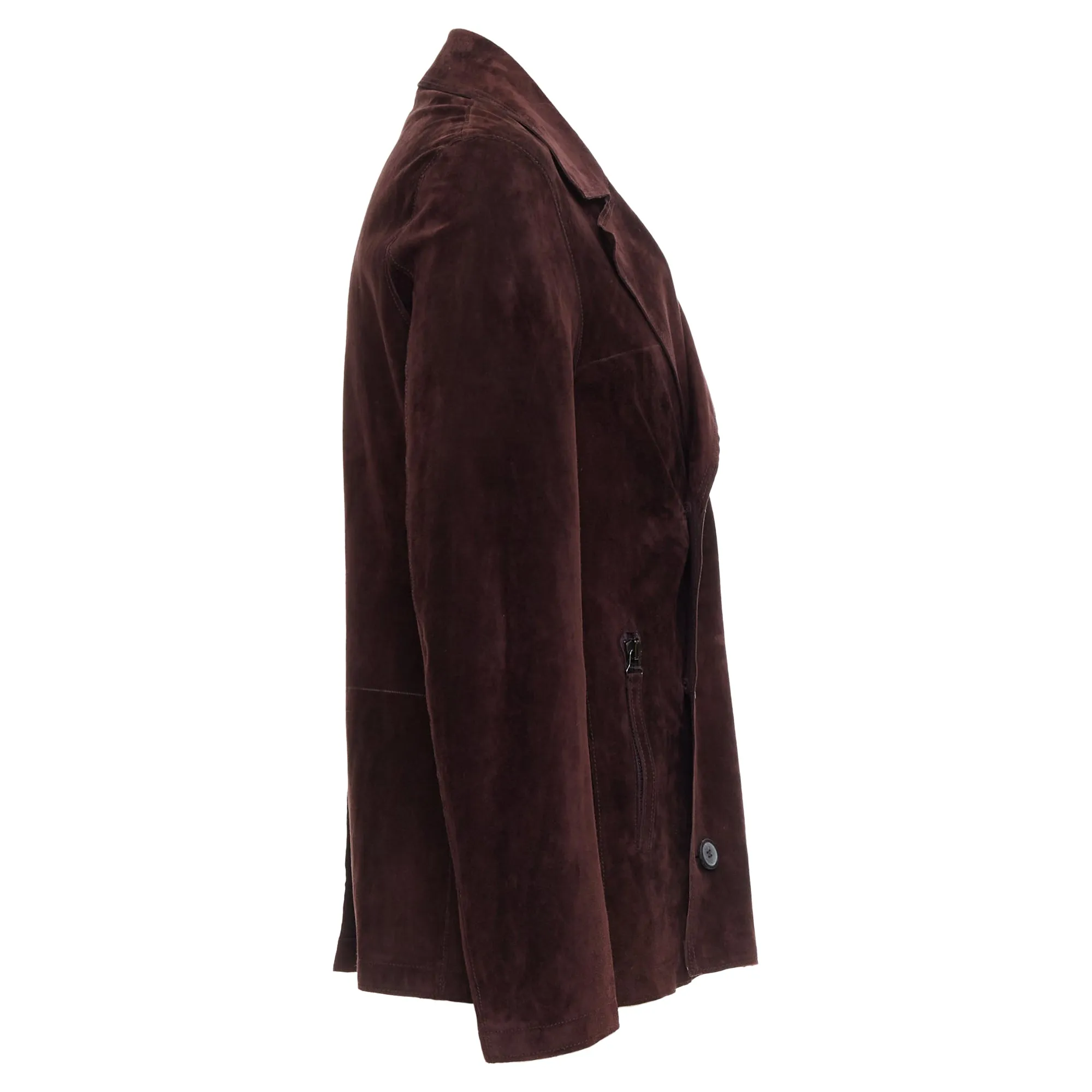 Lanvin Vegetable Calfskin Suede Double Breasted Jacket