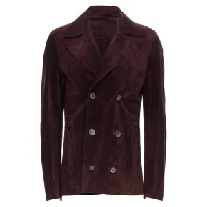 Lanvin Vegetable Calfskin Suede Double Breasted Jacket