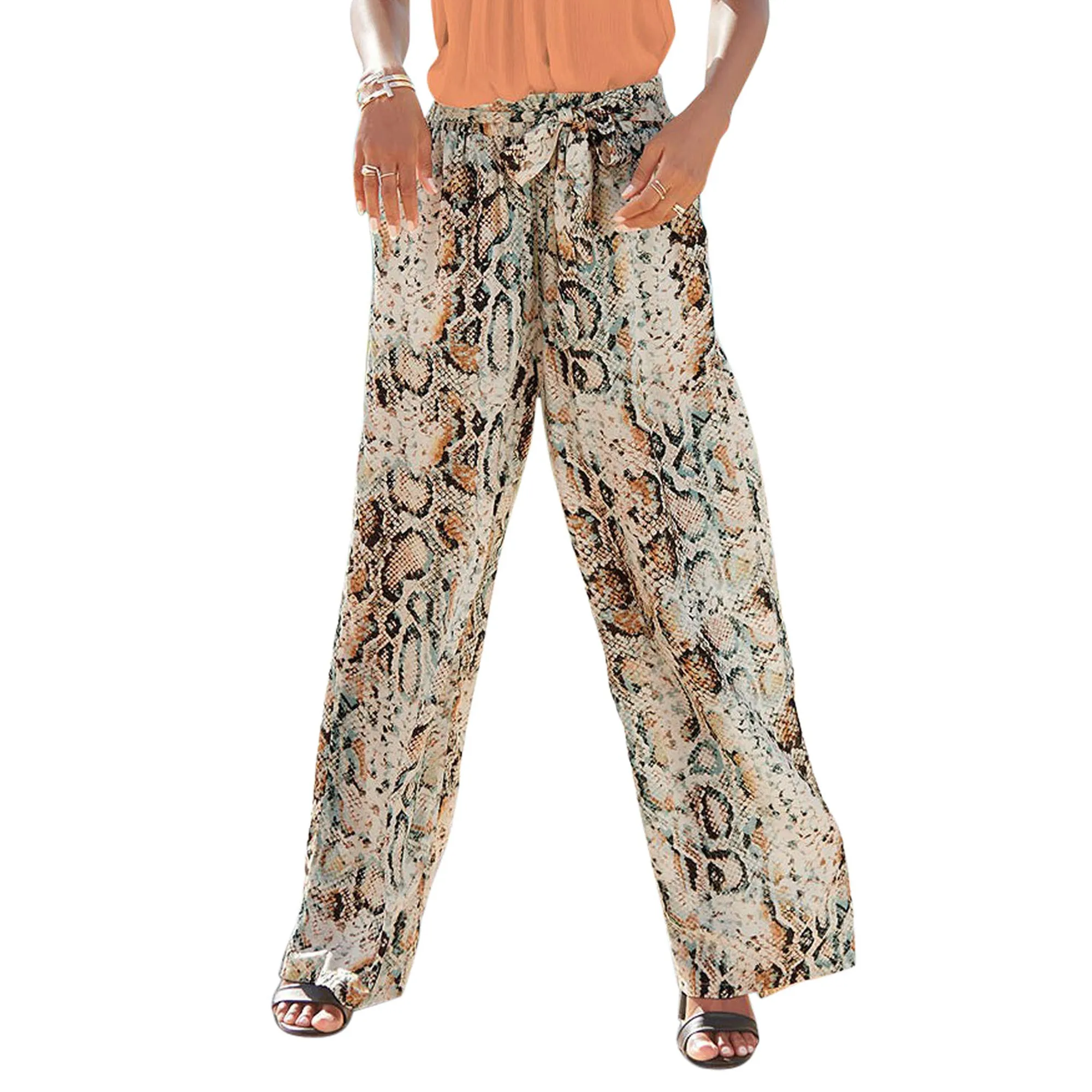 LASCANA Women's Printed Wide Leg Pants