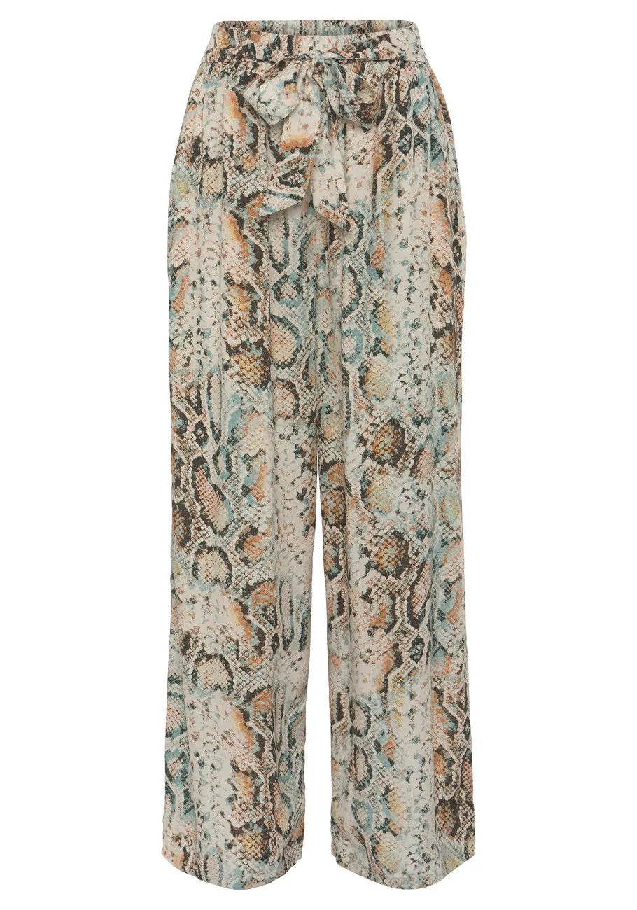 LASCANA Women's Printed Wide Leg Pants