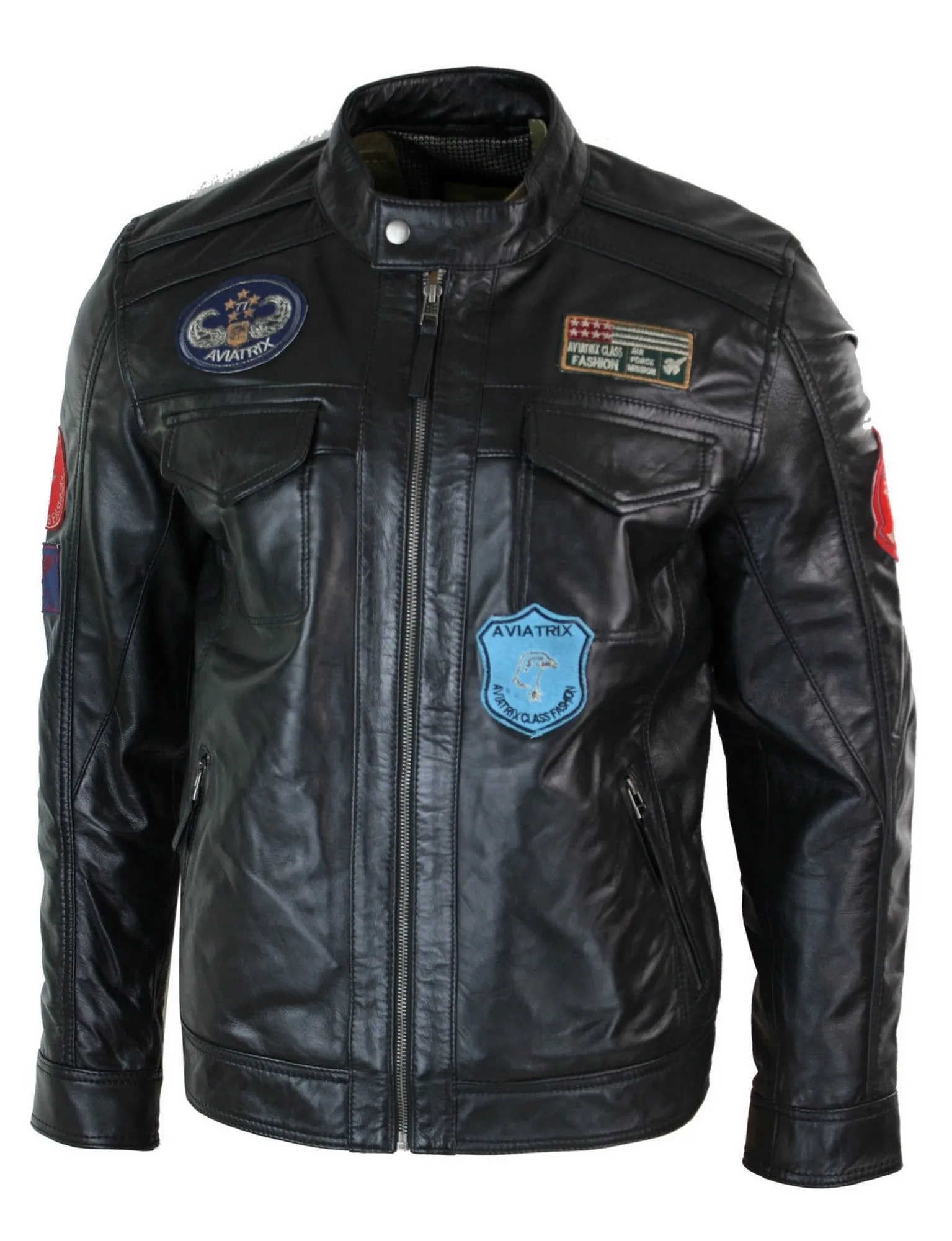 Leather Jacket Badge Racing US Pilot