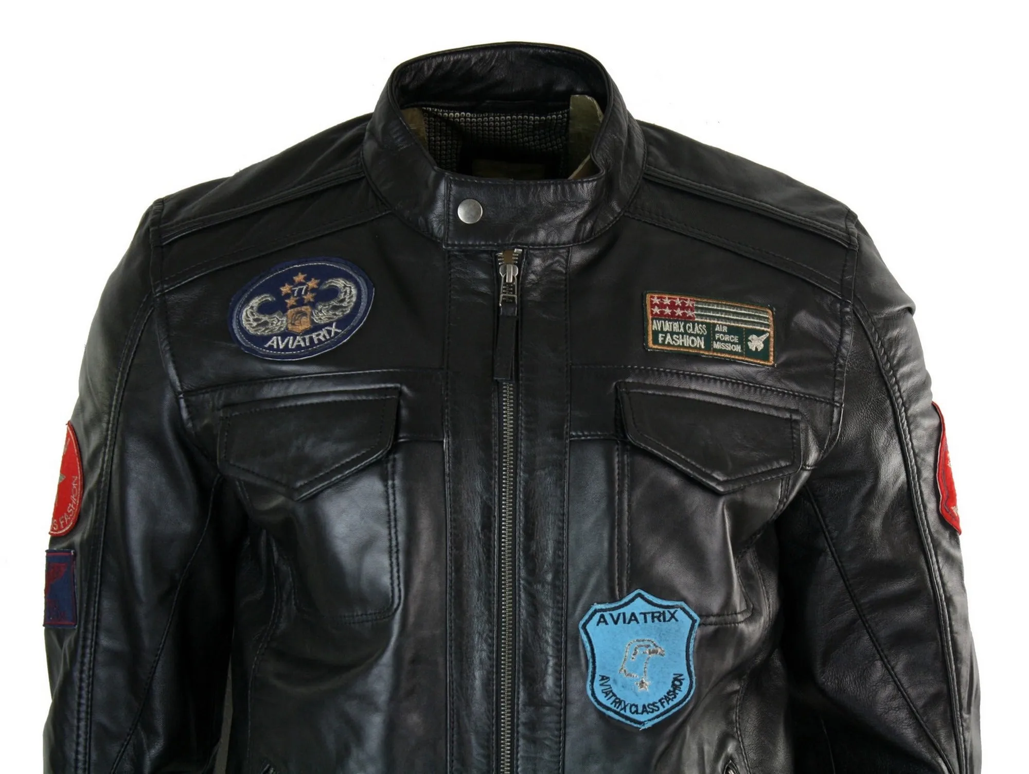 Leather Jacket Badge Racing US Pilot