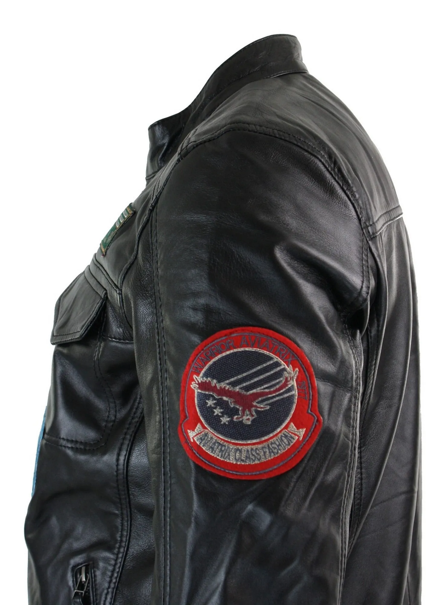 Leather Jacket Badge Racing US Pilot