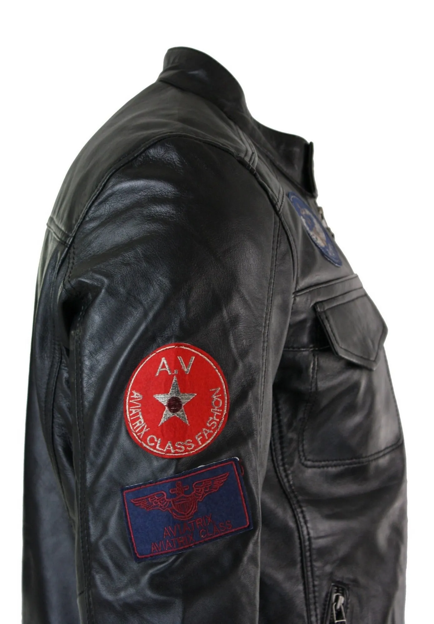 Leather Jacket Badge Racing US Pilot