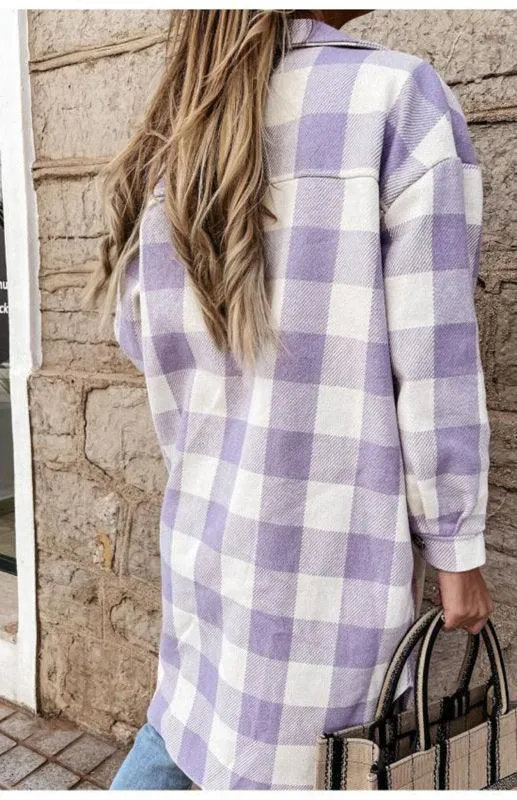 Long Plaid Women's Shirt