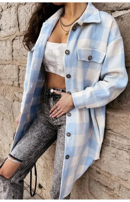 Long Plaid Women's Shirt