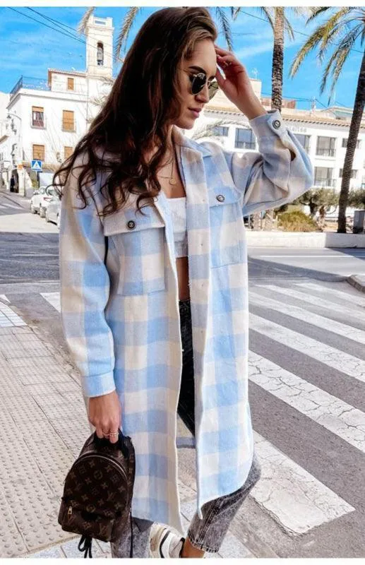 Long Plaid Women's Shirt