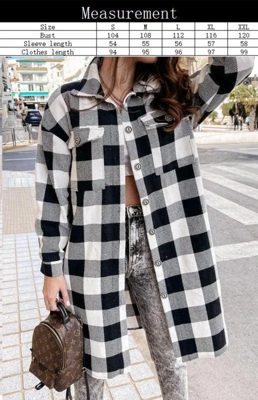 Long Plaid Women's Shirt