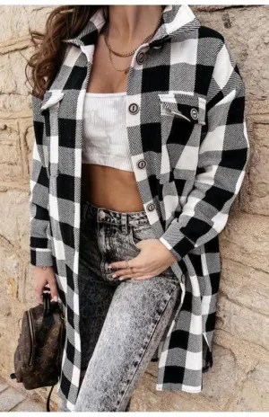 Long Plaid Women's Shirt