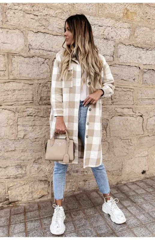 Long Plaid Women's Shirt
