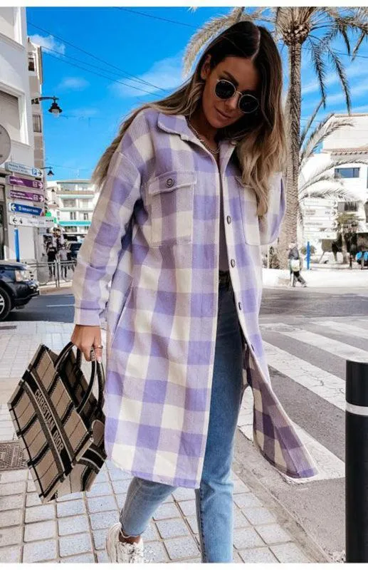 Long Plaid Women's Shirt