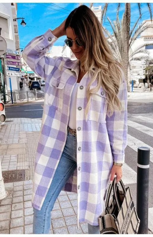 Long Plaid Women's Shirt