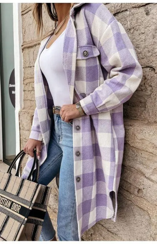 Long Plaid Women's Shirt