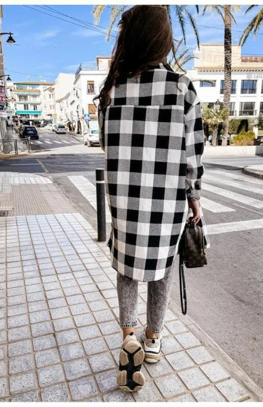 Long Plaid Women's Shirt