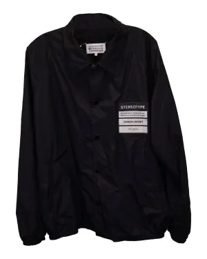 Maison Martin Margiela Stereotype Patch Coach Jacket in Black Polyamide
