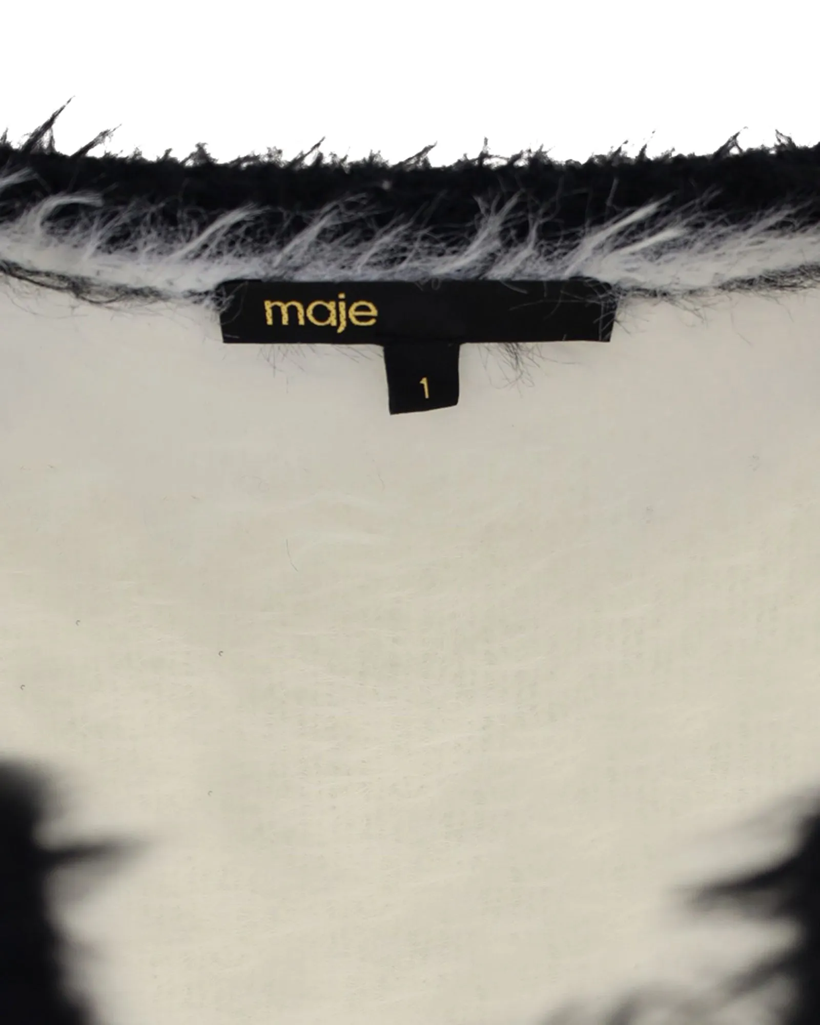 Maje Muffy Fuzzy Cardigan in White Polyamide