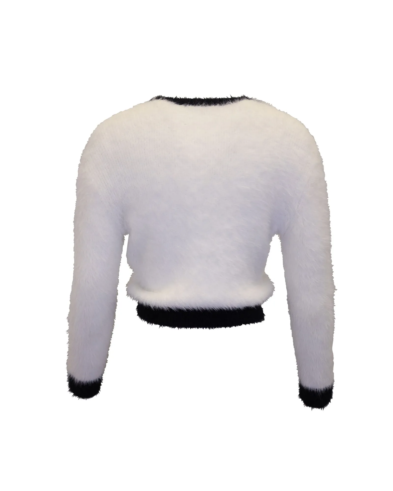Maje Muffy Fuzzy Cardigan in White Polyamide