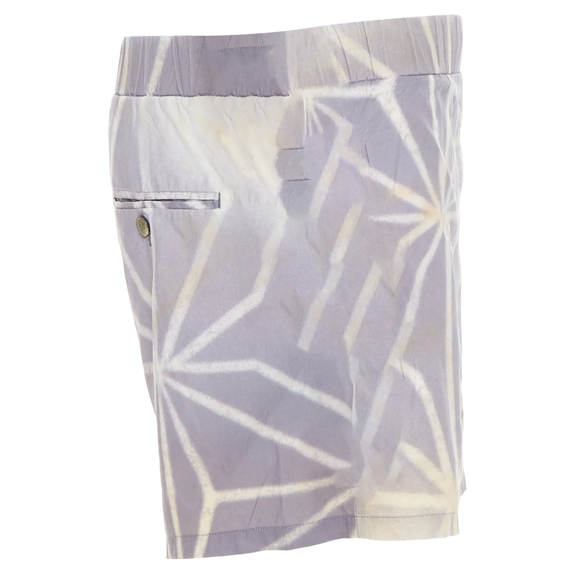 Marni light cream abstract print elastic shorts