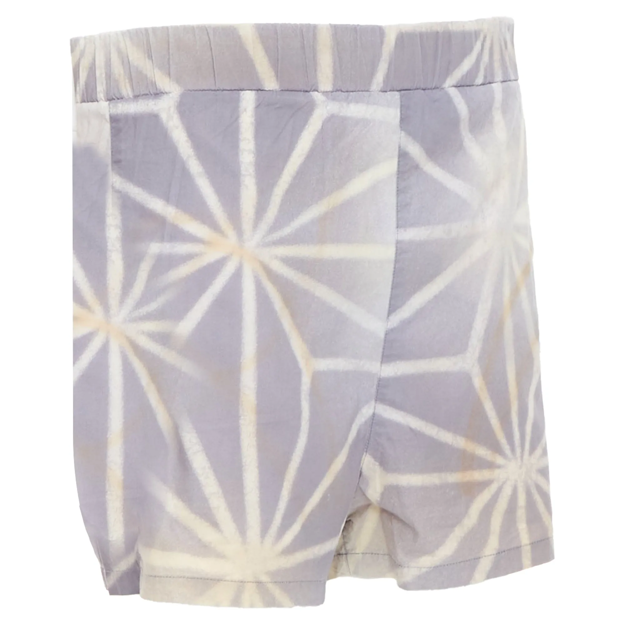 Marni light cream abstract print elastic shorts