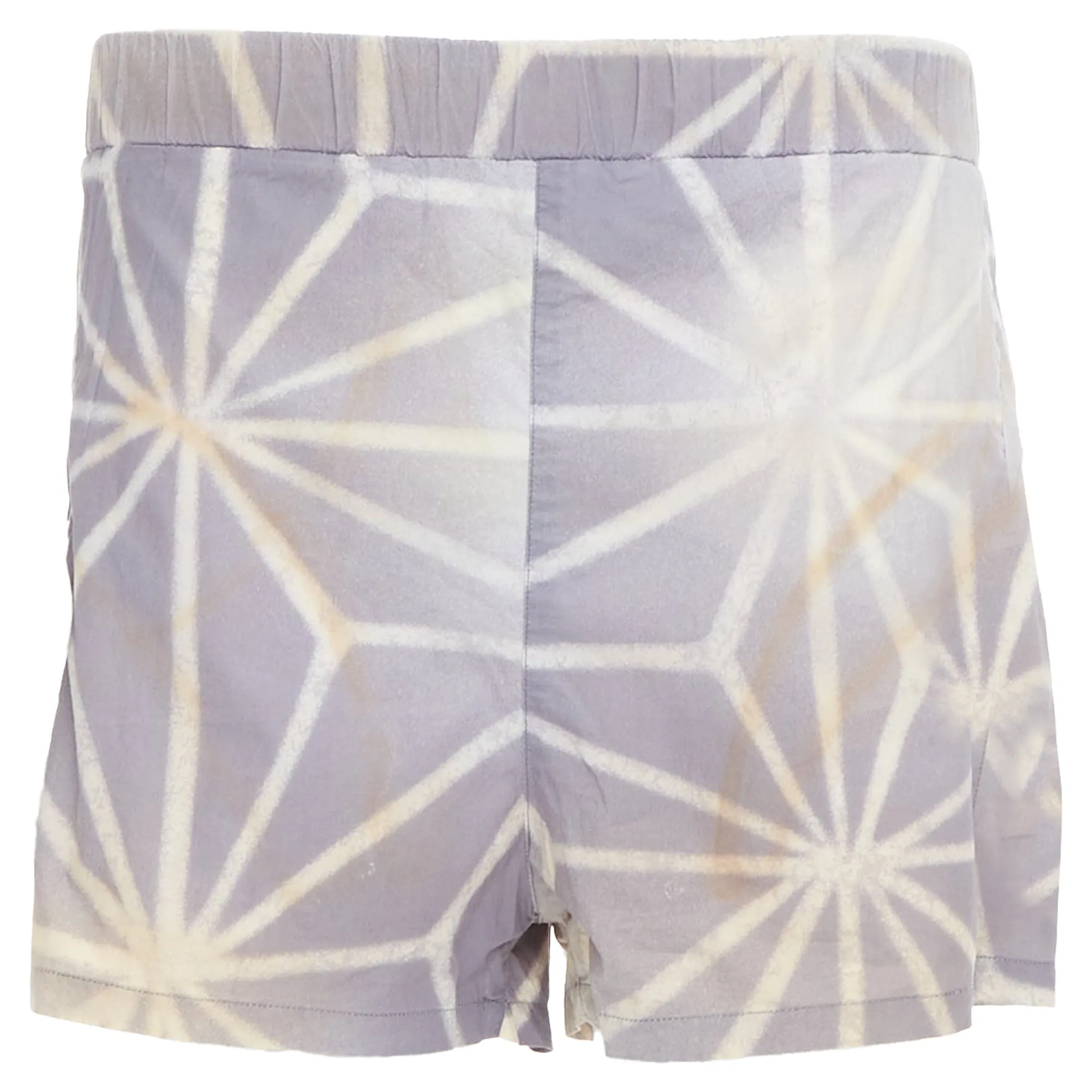 Marni light cream abstract print elastic shorts