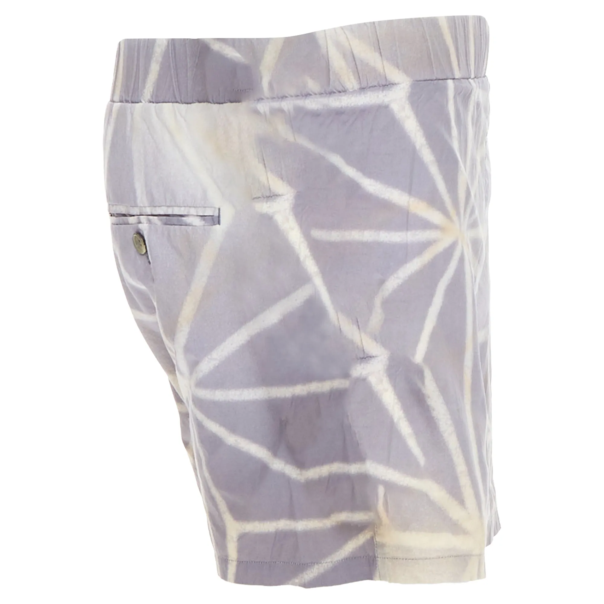 Marni light cream abstract print elastic shorts