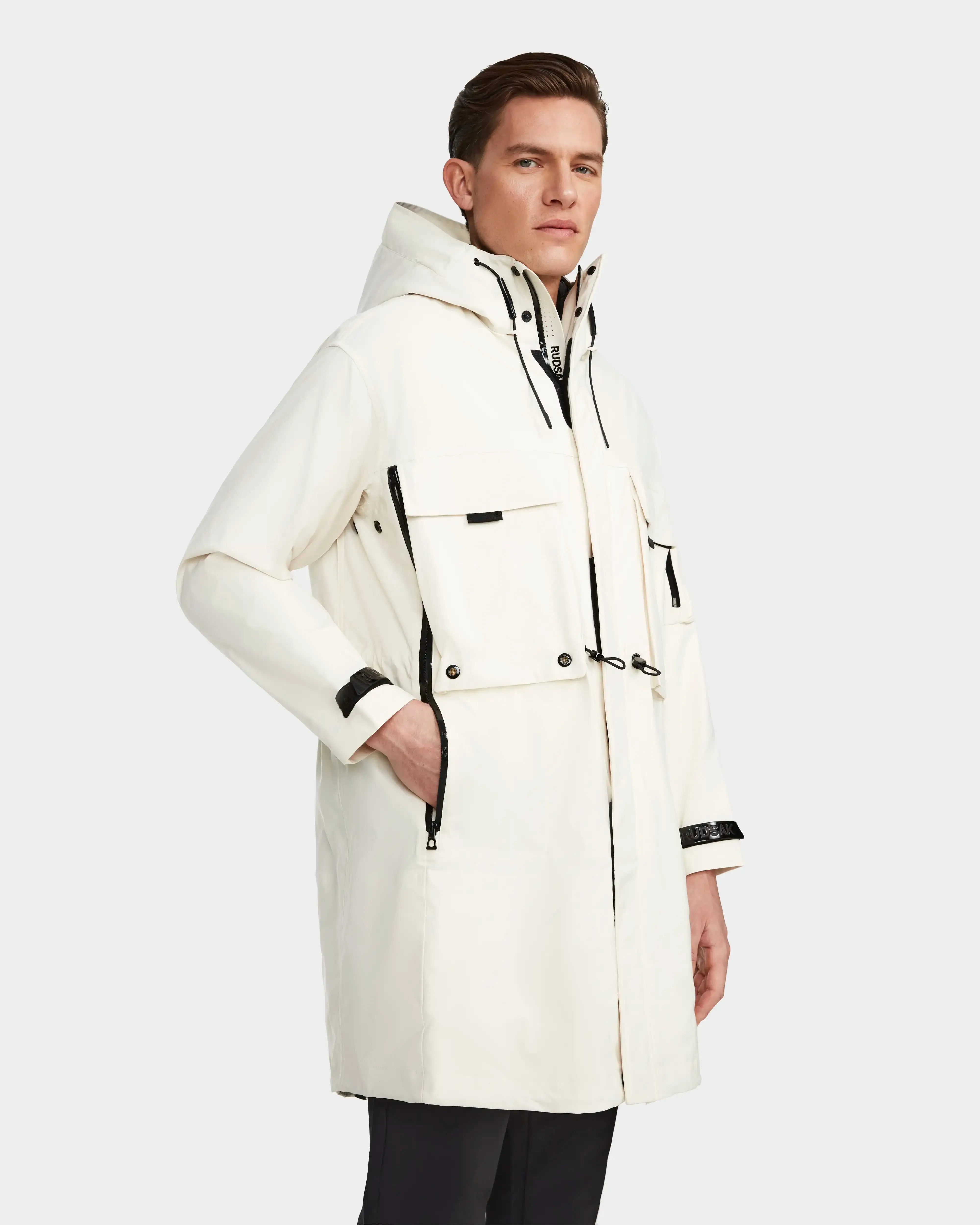 MELI UNISEX RECYCLED STORMSHELL 3-IN-1 LONG UTILITY RAIN JACKET