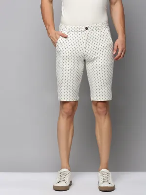 Men Beige Printed Cotton Shorts