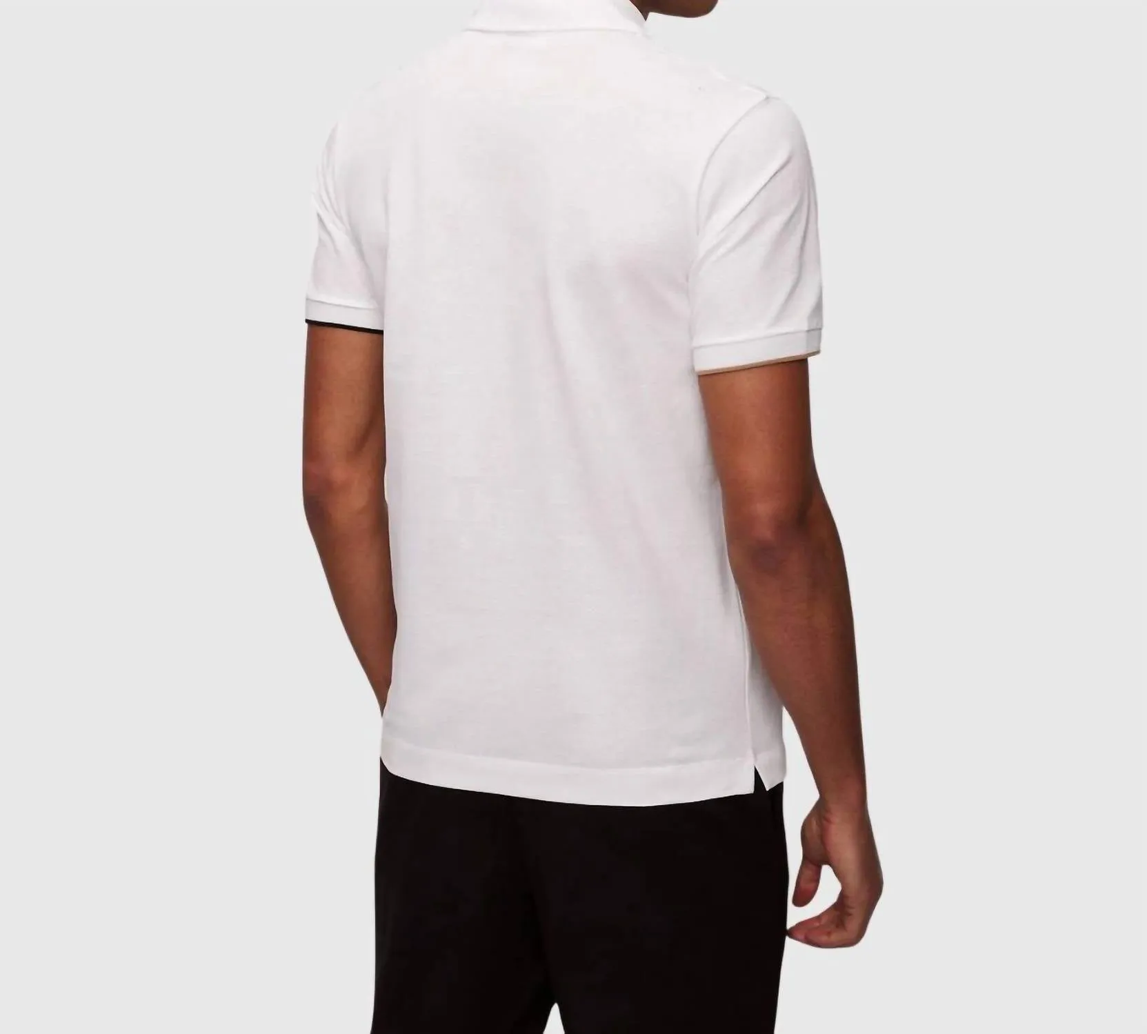 Men Cotton Short Sleeves Polo Shirt In White