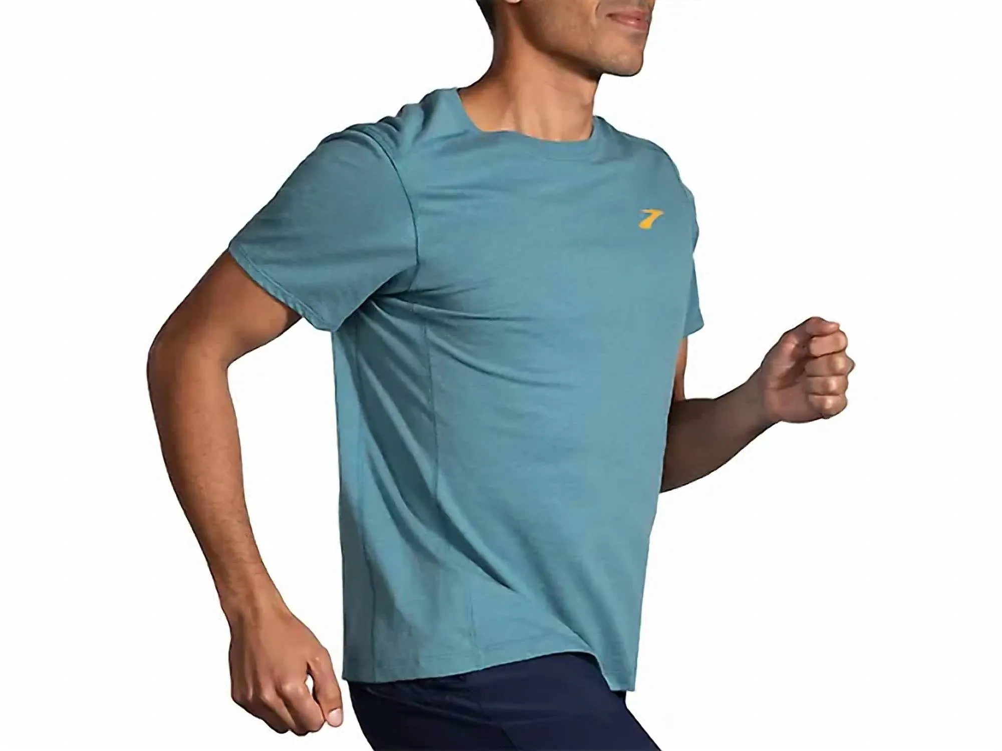 Men Distance Short Sleeve 2.0 Running T-Shirt In Heather Slate Blue