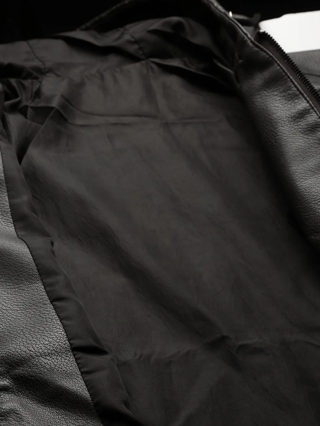 Men Grey Leather Biker Jacket