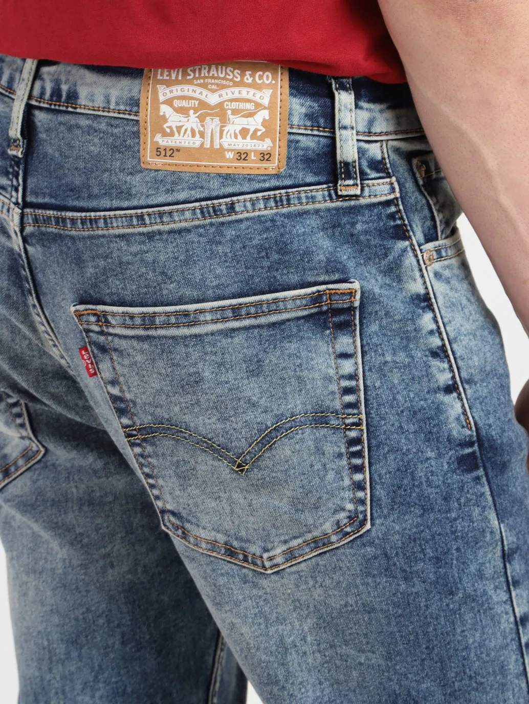 Men's 512 Blue Slim Tapered Fit Mid Rise Jeans