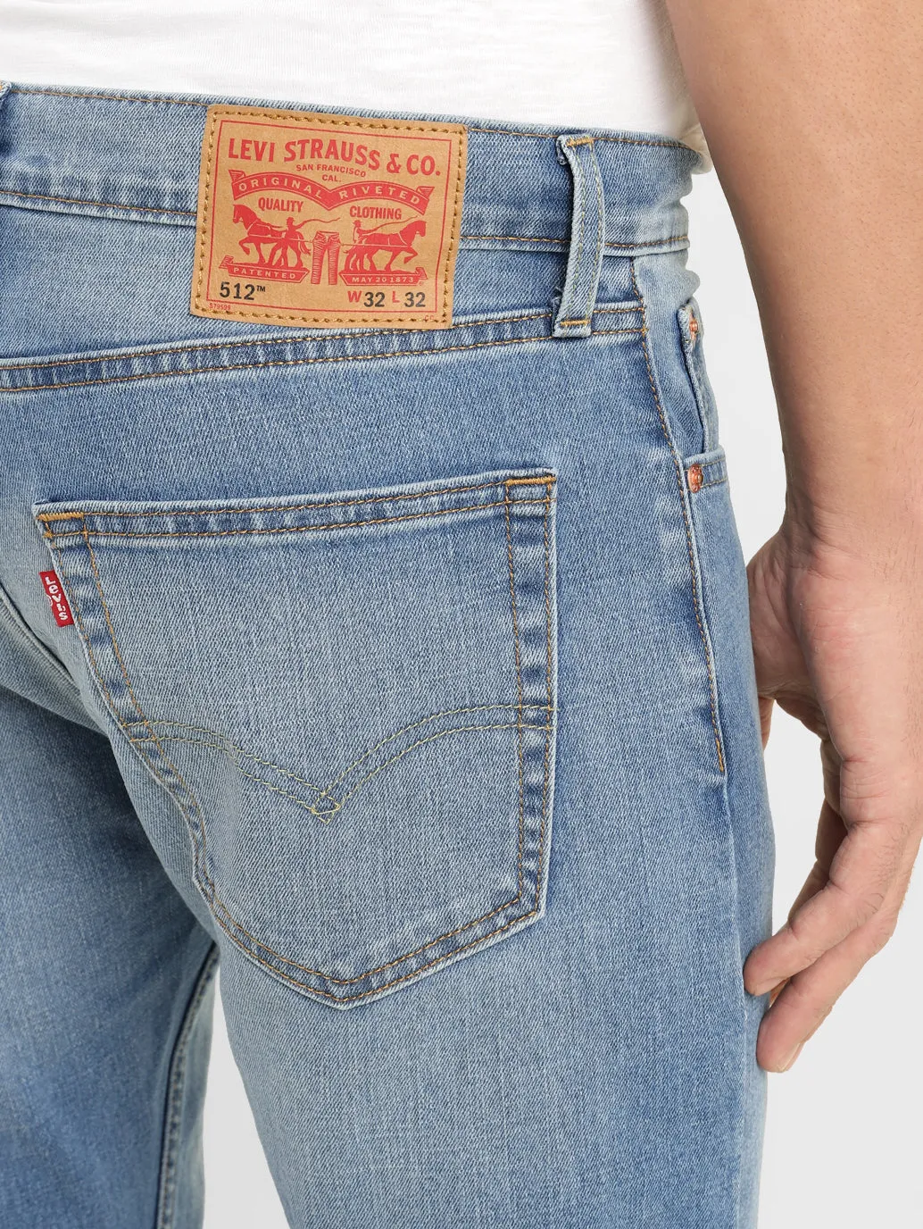 Men's 512 Dark Blue Slim Tapered Fit Mid Rise Jeans