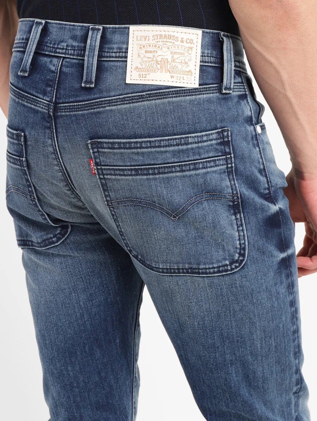 Men's 512 Mid Indigo Slim Tapered Fit Mid Rise Jeans