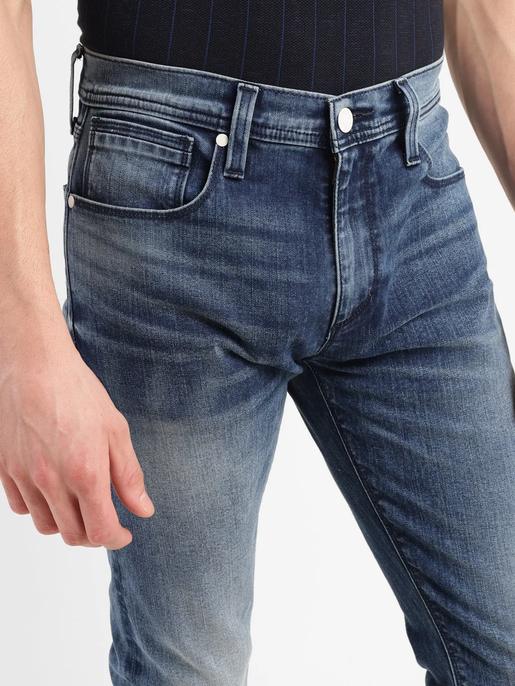 Men's 512 Mid Indigo Slim Tapered Fit Mid Rise Jeans