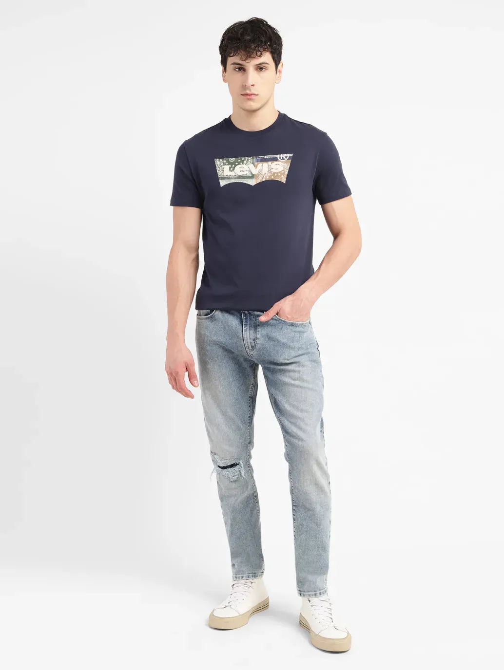 Men's 512 Mid Indigo Slim Tapered Fit Mid Rise Jeans