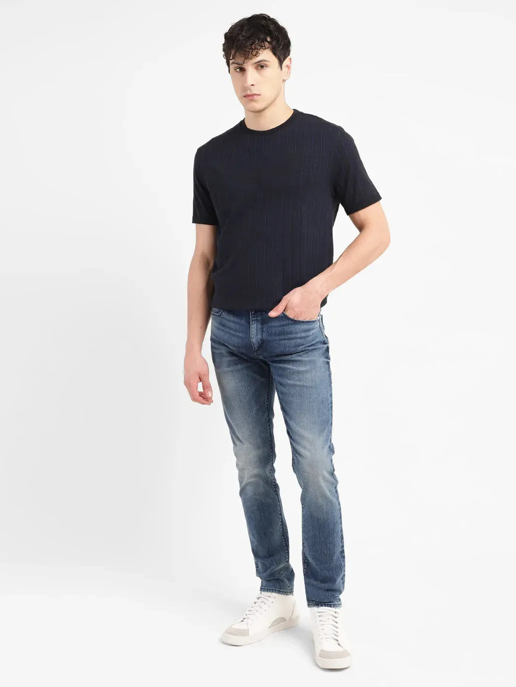 Men's 512 Mid Indigo Slim Tapered Fit Mid Rise Jeans