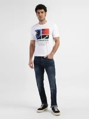 Men's 513 Blue Slim Straight Fit Mid Rise Jeans