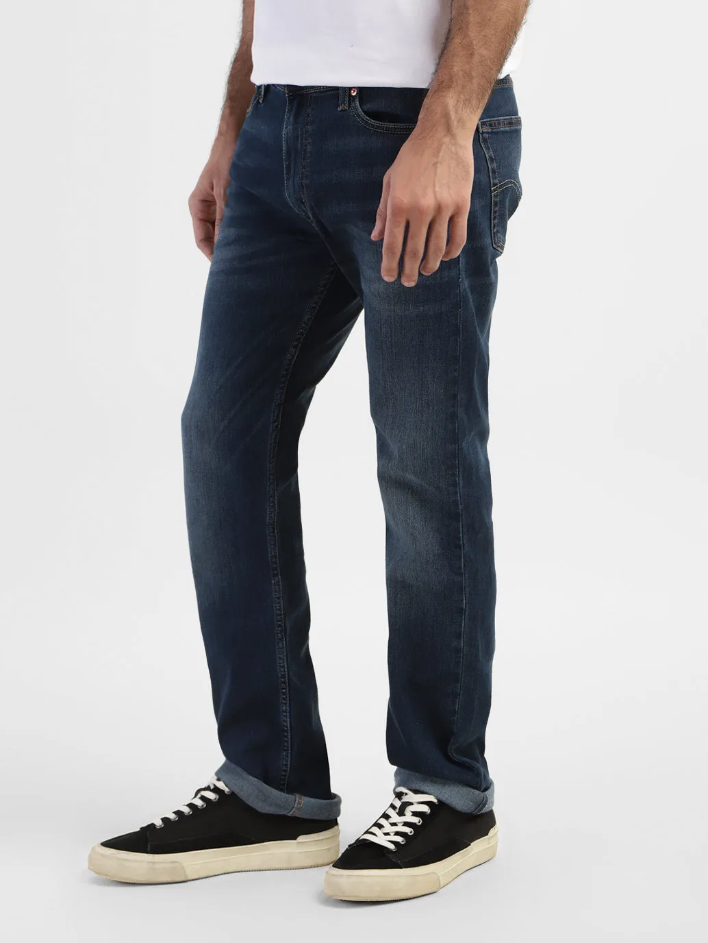 Men's 513 Blue Slim Straight Fit Mid Rise Jeans