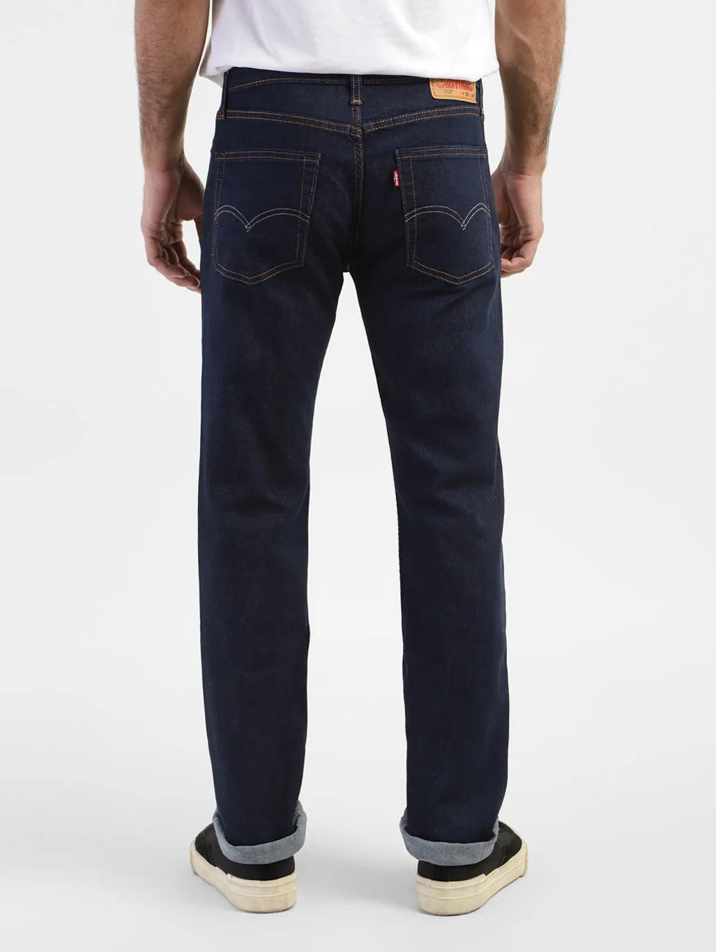 Men's 513 Blue Slim Straight Fit Mid Rise Jeans