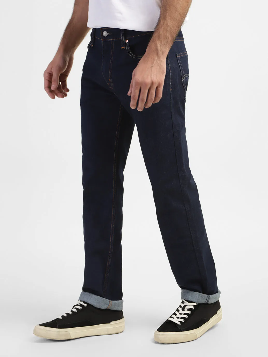 Men's 513 Blue Slim Straight Fit Mid Rise Jeans